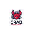 logo crab simple mascot style vector image