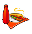 appetizing hotdog with ketchup vector image