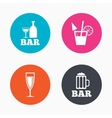bar or pub icons glass of beer and champagne vector image