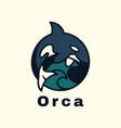logo killer whale simple mascot style vector image vector image