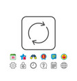 refresh line icon rotation arrow sign vector image
