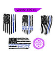 thin blue line us flag police vector image vector image
