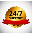 24-7 support sign label template vector image vector image