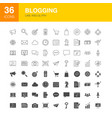 blogging line web glyph icons vector image