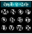 grunge alphabet m to x vector image vector image