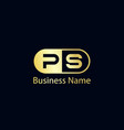 initial letter ps logo template design vector image