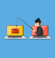 internet phishing and hacking attack concept vector image vector image