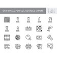 board games line icons vector image