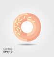 donut with glaze icon in flat style vector image