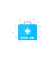 first aid kit medical box flat icon vector image