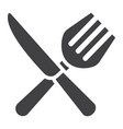 fork and knife solid icon dinner restaurant vector image