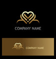 love abstract heart line gold logo vector image