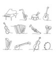 one continuous line musical instruments orchestra vector image vector image