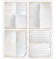 realistic set vintage torn sheet notebook paper vector image