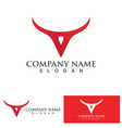 bull head horn red logo animal vector image vector image