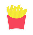 french fries potato in a paper wrapper box icon vector image