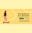 super skateboard sale up to 70 percent extra off vector image vector image
