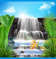 water falls realistic background vector image