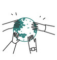 hand drawn doodle hands of diverse people vector image vector image