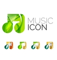 set of abstract music note icon business logotype vector image