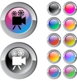 video camera multicolor round button vector image vector image
