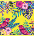 bird paradise flower hand-drawing seamless vector image