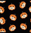 seamless pattern corona halloween pumpkins vector image vector image
