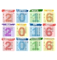 calendar 2016 on a colored background vector image vector image