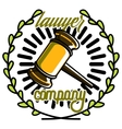 color vintage lawyer emblem vector image vector image