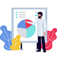 male scientist presentation composition vector image vector image