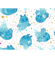 seamless pattern of cute ghost owls vector image vector image