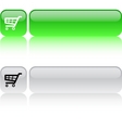 shopping cart square button vector image vector image