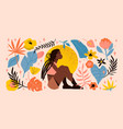 black girl woman big colored concept vector image vector image