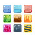 textural game buttons set colored design square vector image