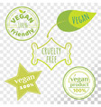 vegan free labels collection isolated vector image