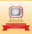 world television day november 21 vector image vector image