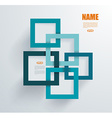3d square geometric element on blue paper frames vector image vector image