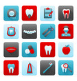 dental icons set vector image vector image