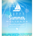 summer holiday lettering emblem with yacht vector image vector image