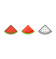 watermelon slice icon water melon outline vector image vector image