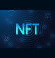 concept of nft nonfungible tokens in futuristic vector image