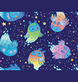 seamless pattern of cute colorful ghost vector image vector image