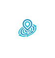 search engine tech flat style logo concept vector image vector image