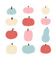 set of colorful pumpkins different shapes vector image vector image