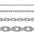 steel chains horizontal realistic set vector image