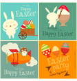 easter cards set with bunny vector image vector image