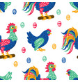 easter print holiday cock seamless pattern vector image