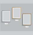 golden silver and bronze frames isolated on grey vector image