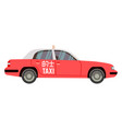 red asian taxi icon car side view vector image