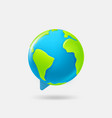 speech cloud with the earth world communication vector image